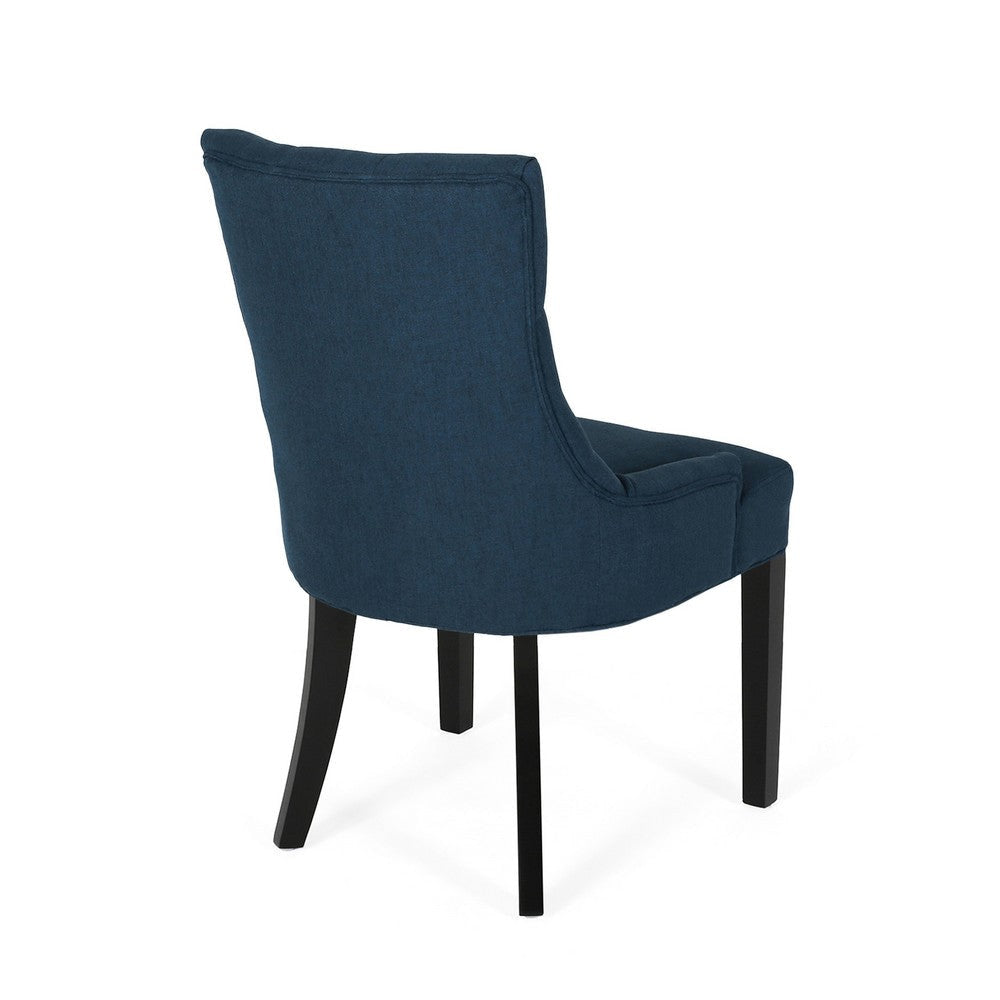 Chen Dining Chair Set of 2 | Upholstered Tufted Backrest | Blue Fabric BM335821