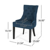 Chen Dining Chair Set of 2 | Upholstered Tufted Backrest | Blue Fabric