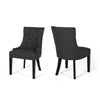 Chen Dining Chair Set of 2 | Upholstered Tufted Backrest | Gray Fabric