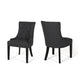 Chen Dining Chair Set of 2 | Upholstered Tufted Backrest | Gray Fabric
