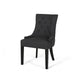 Chen Dining Chair Set of 2 | Upholstered Tufted Backrest | Gray Fabric