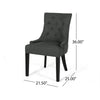 Chen Dining Chair Set of 2 | Upholstered Tufted Backrest | Gray Fabric