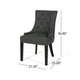Chen Dining Chair Set of 2 | Upholstered Tufted Backrest | Gray Fabric