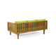 Clara Outdoor Daybed | Brown Wood Slat Back | 68" Green Fabric