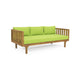 Clara Outdoor Daybed | Brown Wood Slat Back | 68" Green Fabric