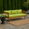 Clara Outdoor Daybed | Brown Wood Slat Back | 68" Green Fabric