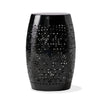 Glena Outdoor End Table | Intricate Lace Cut Design | 12" | Black Iron