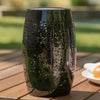Glena Outdoor End Table | Intricate Lace Cut Design | 12" | Black Iron