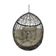 Patio Hanging Basket Chair | 49" | Brown Woven Rattan and Metal