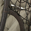 Patio Hanging Basket Chair | 49" | Brown Woven Rattan and Metal