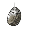 Patio Hanging Basket Chair | 49" | Brown Woven Rattan and Metal