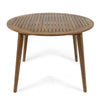 Ambre Dining Table 47 Inch Round Tabletop Brown Acacia Wood Finish BM335828