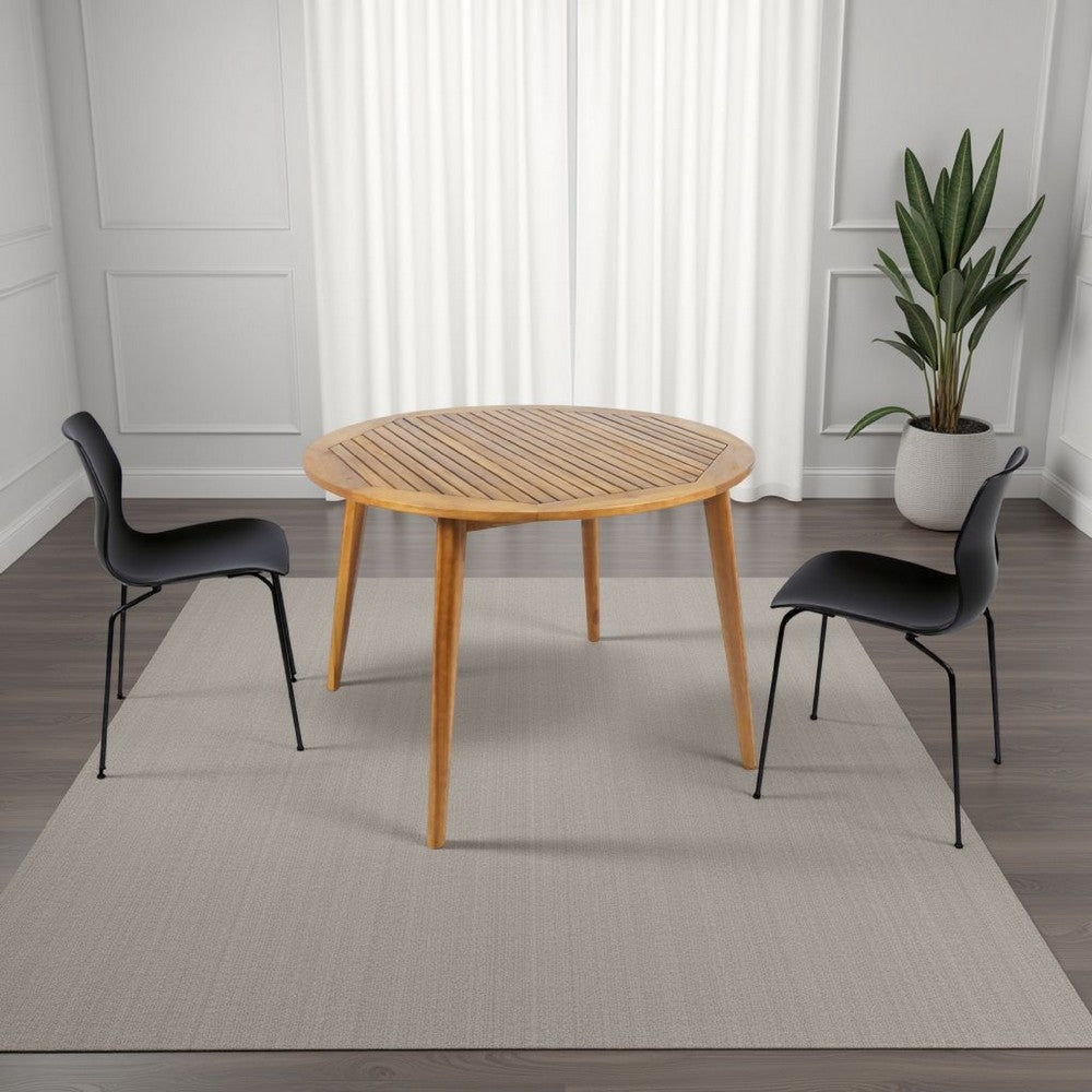 Ambre Dining Table, 47 Inch Round Tabletop, Brown Acacia Wood Finish