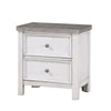 Amby Nightstand | 2 Drawers | Farmhouse Antique White Gray Acacia Wood BM335829