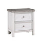 Amby Nightstand | 2 Drawers | Farmhouse Antique White Gray Acacia Wood