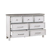 Amby Dresser | 62’’ | 7 Drawers | Farmhouse White Gray Acacia Wood BM335830