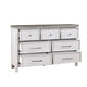Amby Dresser | 62’’ | 7 Drawers | Farmhouse White Gray Acacia Wood BM335830