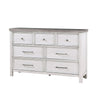 Amby Dresser | 62’’ | 7 Drawers | Farmhouse White Gray Acacia Wood BM335830