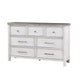 Amby Dresser | 62’’ | 7 Drawers | Farmhouse White Gray Acacia Wood BM335830