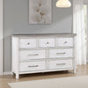 Amby Dresser | 62" | 7 Drawers | Farmhouse White Gray Acacia Wood