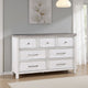 Amby Dresser | 62" | 7 Drawers | Farmhouse White Gray Acacia Wood