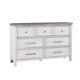 Amby Dresser | 62" | 7 Drawers | Farmhouse White Gray Acacia Wood