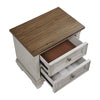 Giny Nightstand | 2 Drawers | Brown and Antique Gray Acacia Wood Top BM335832