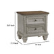 Giny Nightstand | 2 Drawers | Brown and Antique Gray Acacia Wood Top BM335832