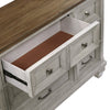 Giny Dresser | 65’’ | 9 Drawers | Brown and Antique Gray Acacia Wood BM335833