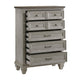 Giny Tall Dresser Chest | 5 Drawers | Brown Antique Gray Acacia Wood BM335834