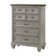 Giny Tall Dresser Chest | 5 Drawers | Brown Antique Gray Acacia Wood BM335834