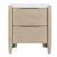 Maty Nightstand | 2 Drawers | White Marble Top Light Oak Brown Ceruse BM335835