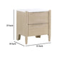 Maty Nightstand | 2 Drawers | White Marble Top Light Oak Brown Ceruse BM335835
