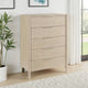 Maty Nightstand | 2 Drawers | White Marble Top Light Oak Brown Ceruse