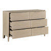 Maty Dresser | 58’’ | 6 Drawers | Light Oak Brown Ceruse | Nickel Pulls BM335836