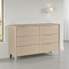 Maty Dresser | 58" | 6 Drawers | Light Oak Brown Ceruse | Nickel Pulls