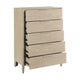 Maty Tall Dresser Chest | 5 Drawers | Light Oak Brown Ceruse Wood BM335837