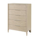 Maty Tall Dresser Chest | 5 Drawers | Light Oak Brown Ceruse Wood BM335837