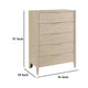 Maty Tall Dresser Chest | 5 Drawers | Light Oak Brown Ceruse Wood BM335837
