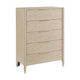 Maty Tall Dresser Chest | 5 Drawers | Light Oak Brown Ceruse Wood