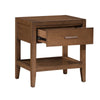 Evi Nightstand | 1 Drawer w Lower Open Shelf | Brushed Rich Brown Wood BM335838
