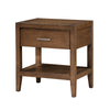 Evi Nightstand | 1 Drawer w Lower Open Shelf | Brushed Rich Brown Wood BM335838
