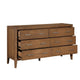 Evi Dresser | 60’’ | 6 Drawers | Brushed Rich Brown Wood | Brass Pulls BM335839