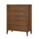 Evi Tall Dresser Chest | 5 Drawers | Brushed Rich Brown | Brass Pulls BM335840
