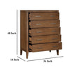 Evi Tall Dresser Chest | 5 Drawers | Brushed Rich Brown | Brass Pulls BM335840