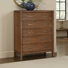 Evi Tall Dresser Chest | 5 Drawers | Brushed Rich Brown | Brass Pulls