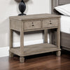 Cely Nightstand | 2 Drawers with Lower Open Shelf | Gray Oak Veneer