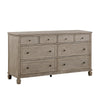 Cely Dresser | 66" | 8 Drawers | Gray Oak Veneer | Nickel Tone Knobs