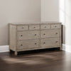 Cely Dresser | 66" | 8 Drawers | Gray Oak Veneer | Nickel Tone Knobs