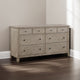 Cely Dresser | 66" | 8 Drawers | Gray Oak Veneer | Nickel Tone Knobs